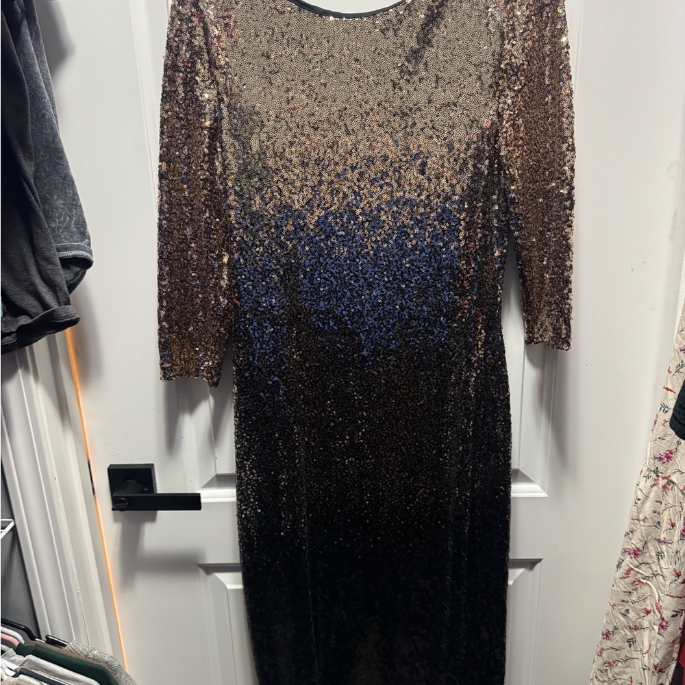 Elegant Sequin Ombre Dress